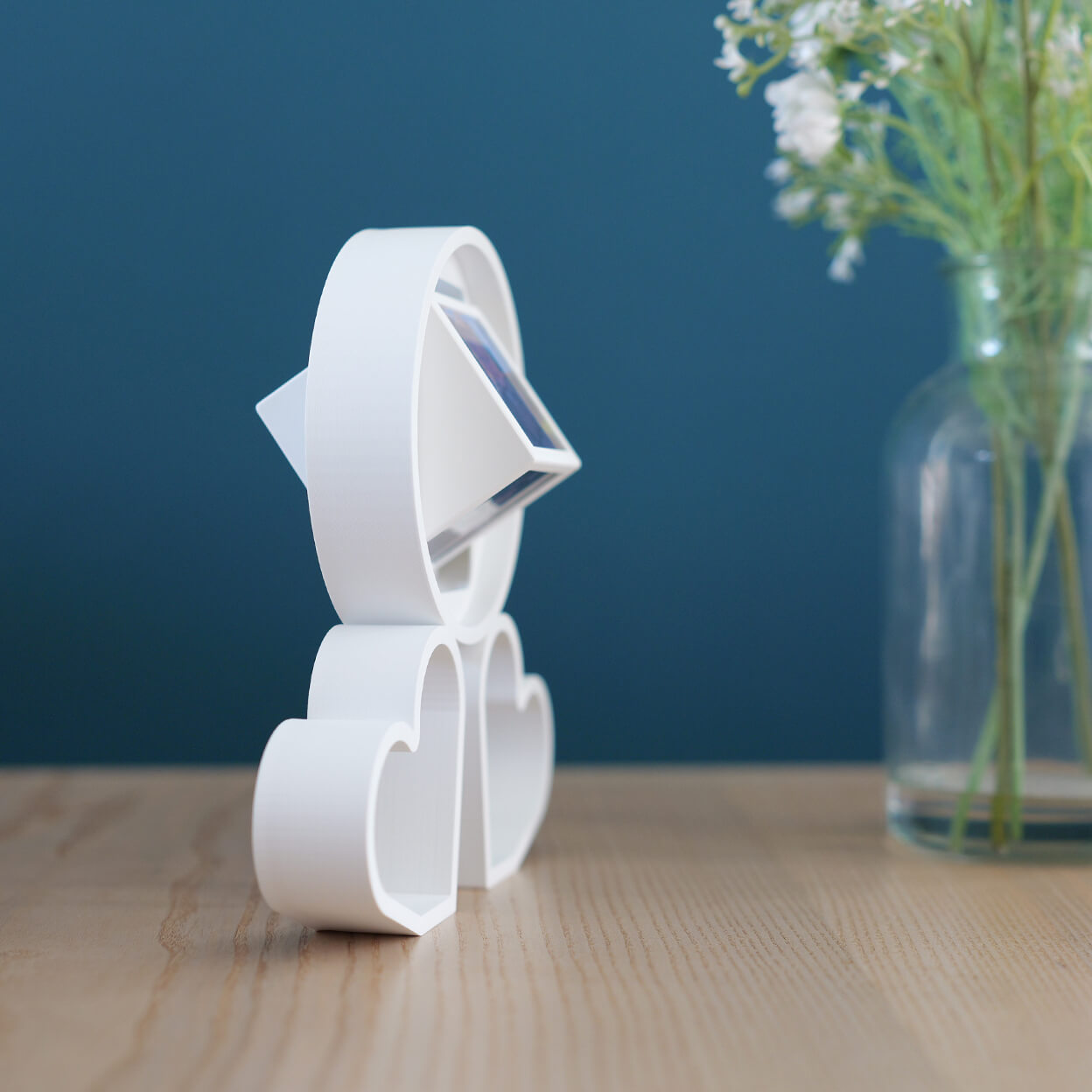 Two Hearts & Round Circle Photo Magnet Cube Roller