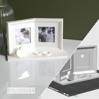 STL Files - Double Photo Magnet Wedding Frame (7) STL Files - Double Photo Magnet Wedding Frame - 2x2 and 2.5x2.5
