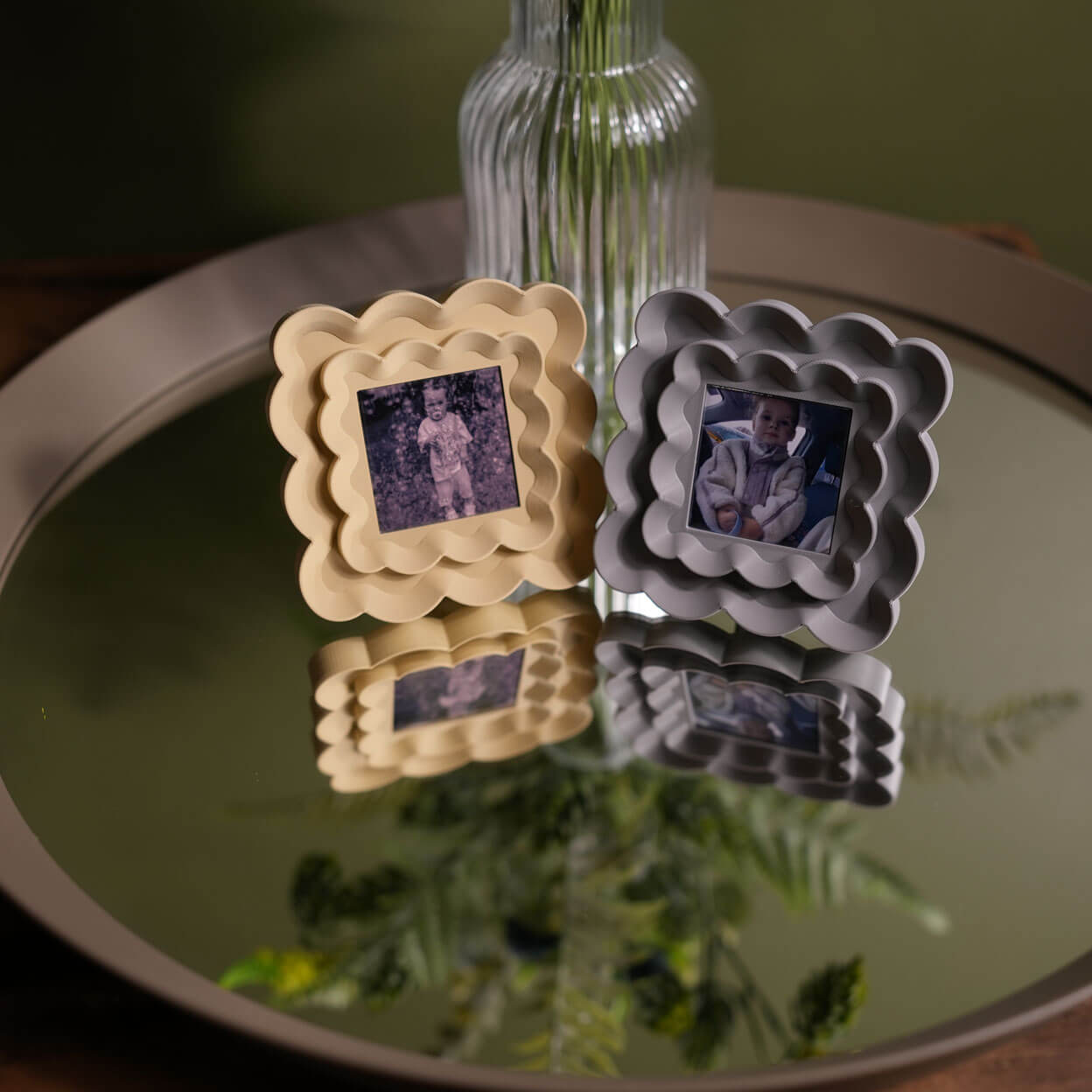 Wavy Flowery Frames for Photo Magnets - STL Files (5)