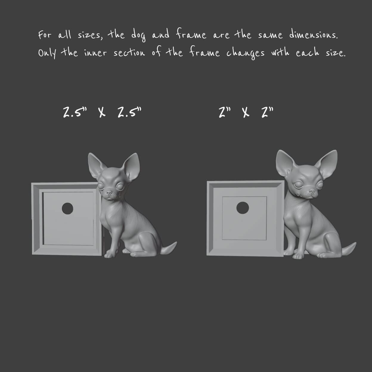 Chihuahua Dog Frame for Photo Magnets - 2x2 and 2.5x2.5 Sizes